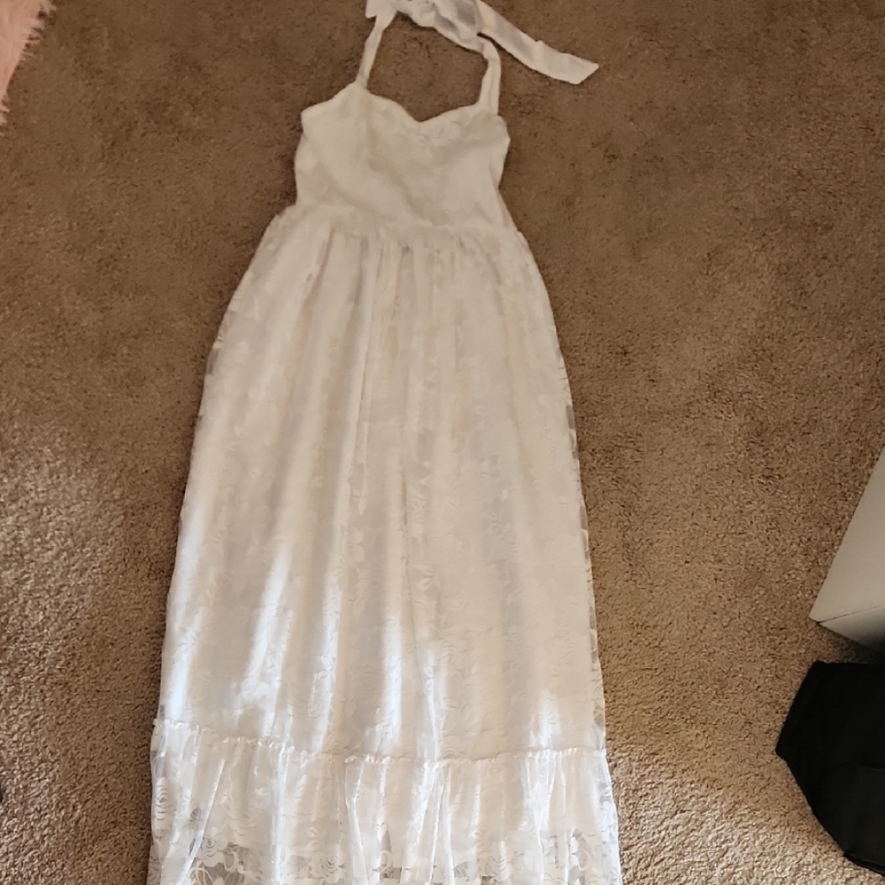 Charming White Lace Kids Dress